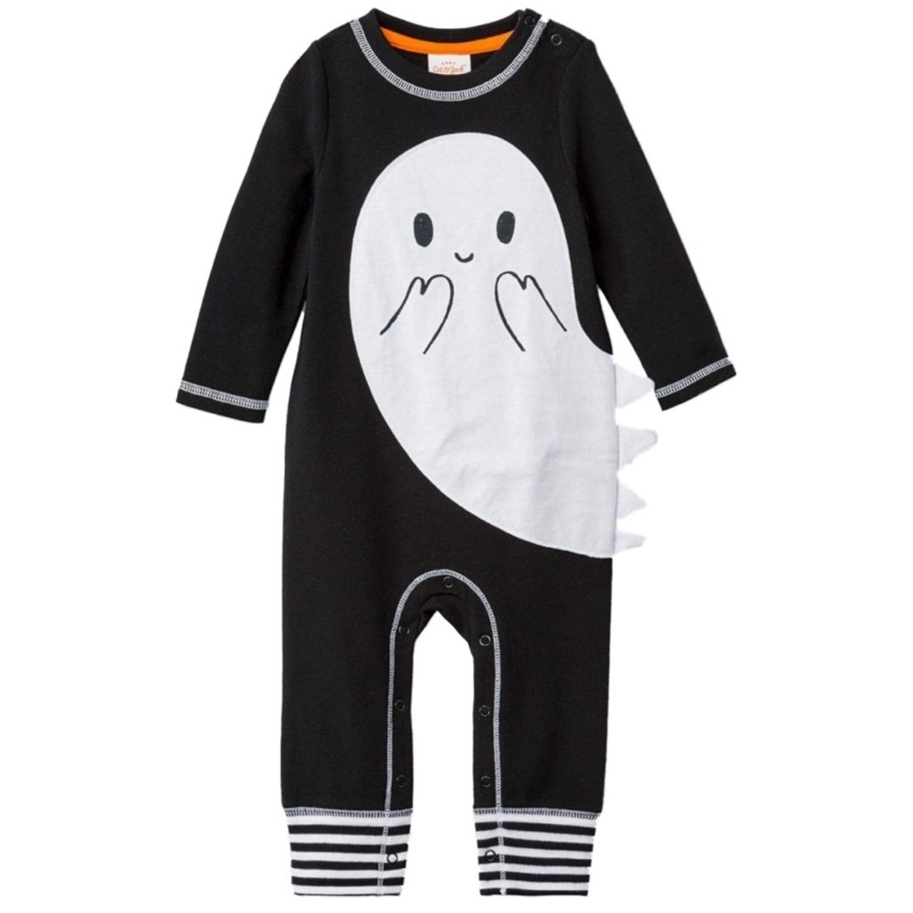 CAT AND JACK BABY GHOST ROMPER - BLACK VARIOUS SIZES (NEW WITH TAGS) A6